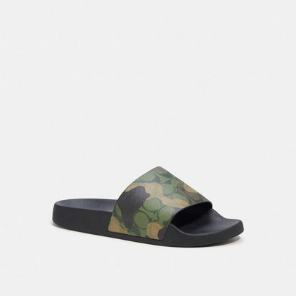 Coach Slide In Camo Print With Signature Gunmetal Green Multi