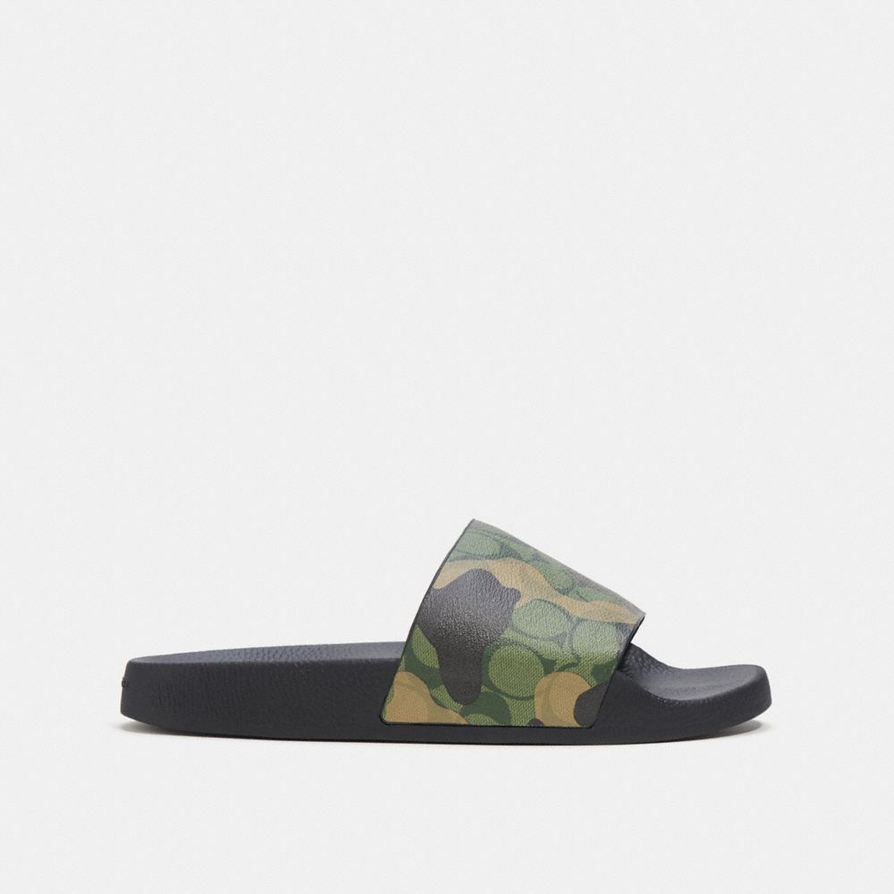 Coach Slide In Camo Print With Signature Gunmetal Green Multi