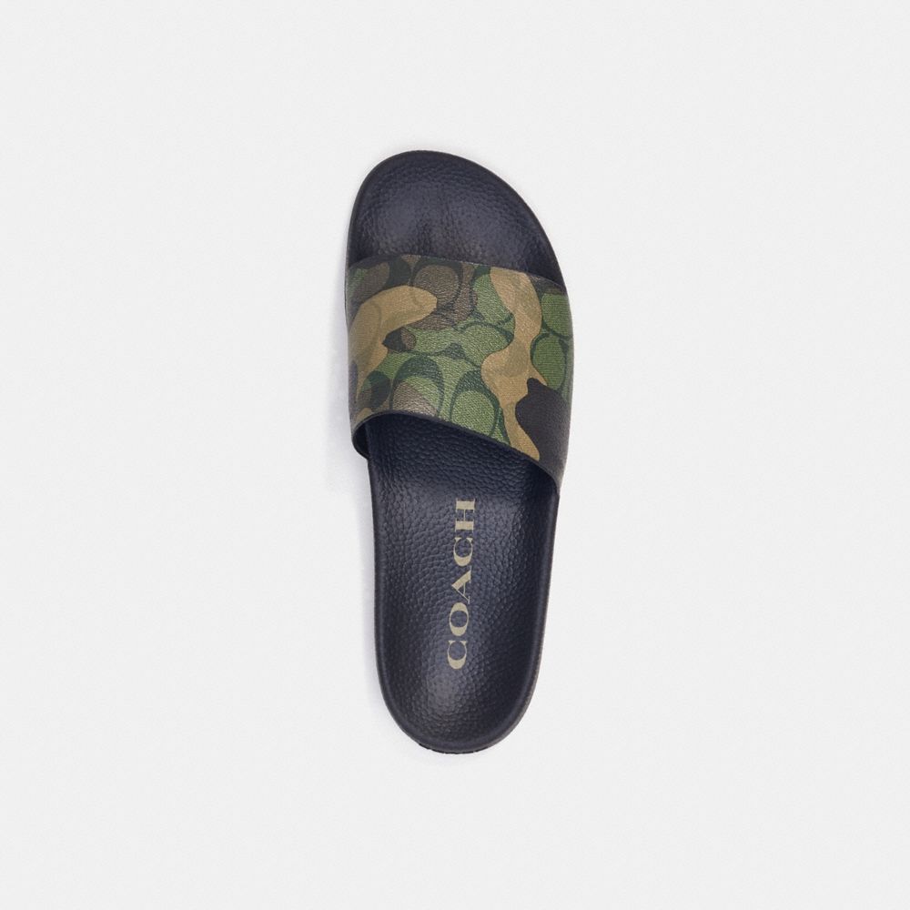 Coach Slide In Camo Print With Signature Gunmetal Green Multi