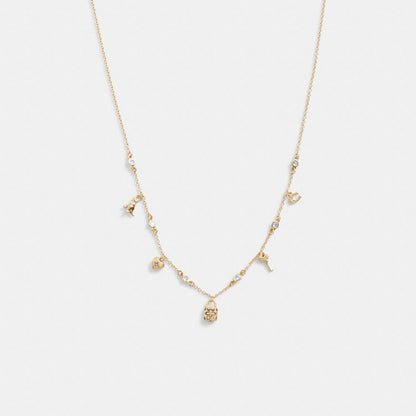Coach Mini Iconic Charm Necklace Gold