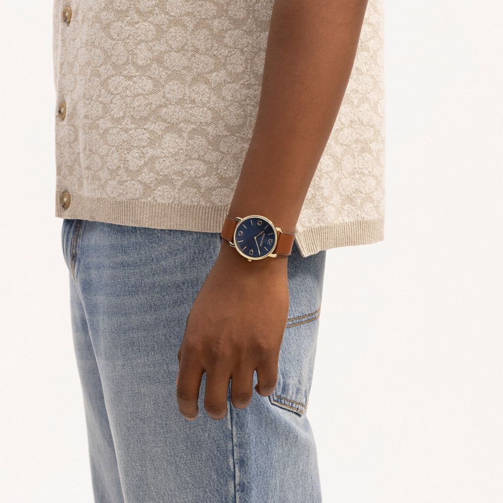 Coach Elliot Watch, 41 Mm Saddle Navy