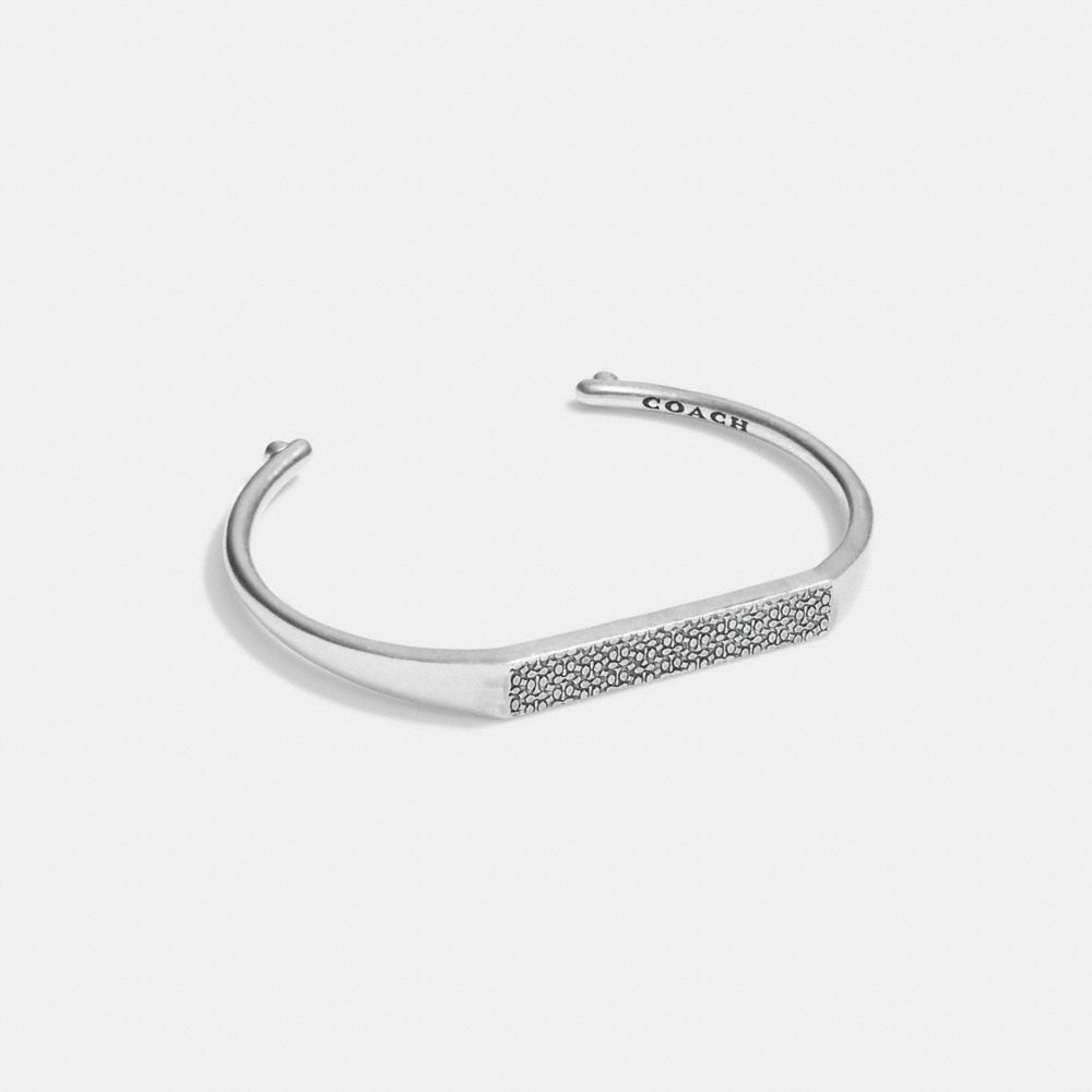 Coach Sterling Silver Signature Id Cuff Silver