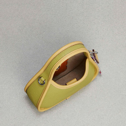 Coach Mini Ergo Bag In Coachtopia Leather Lime Green Sunflower
