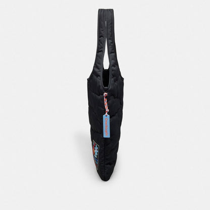 Coach Coachtopia Loop Flat Tote With Cloud Quilting Black