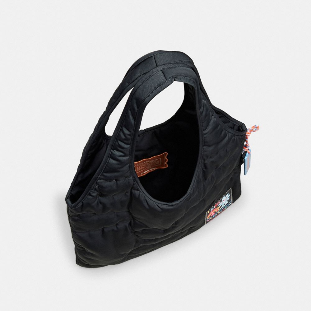 Coach Coachtopia Loop Flat Tote With Cloud Quilting Black