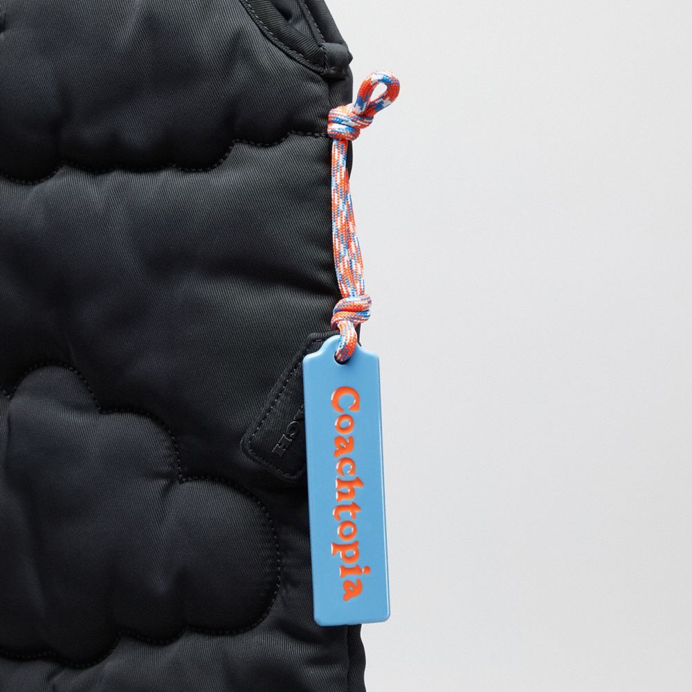 Coach Coachtopia Loop Flat Tote With Cloud Quilting Black