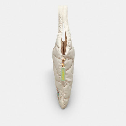 Coach Coachtopia Loop Flat Tote With Cloud Quilting Cloud