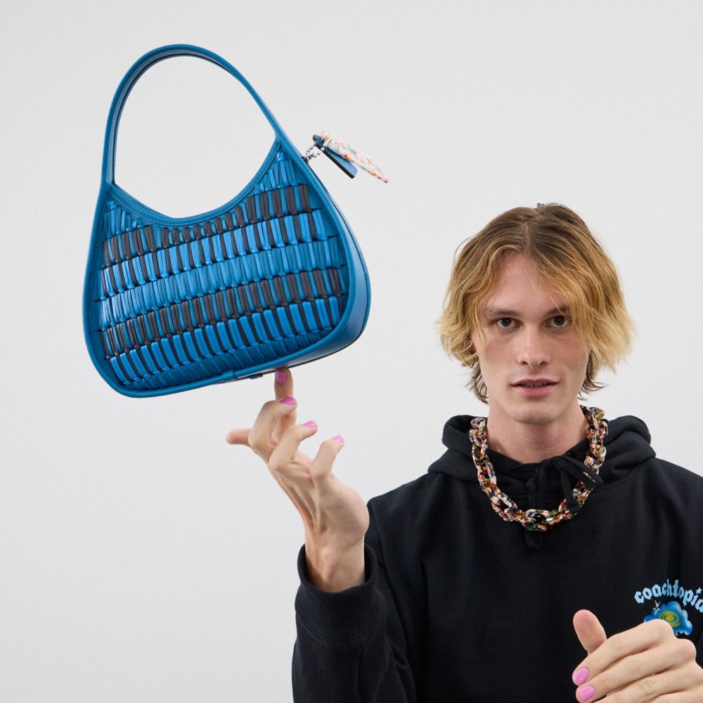 Coach Ergo Bag In Basket Weave Upcrafted Leather Racer Blue Multi