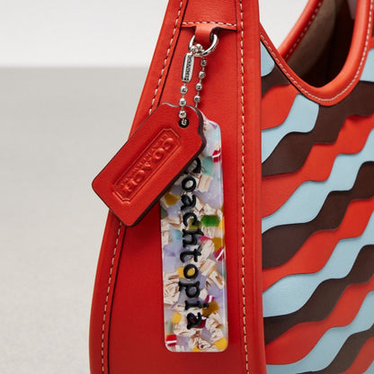 Coach Ergo Bag In Wavy Appliqué Upcrafted Leather Mango Powder Blue Multi