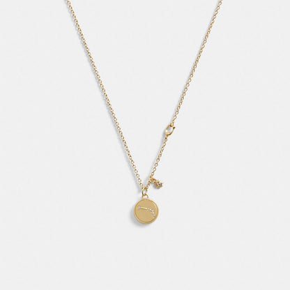 Aries Coin Pendant Necklace Gold Gold