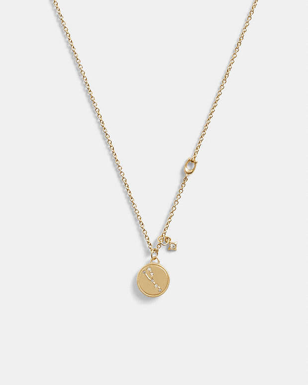 Taurus Coin Pendant Necklace Gold Gold