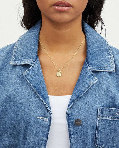 Gemini Coin Pendant Necklace Gold Gold