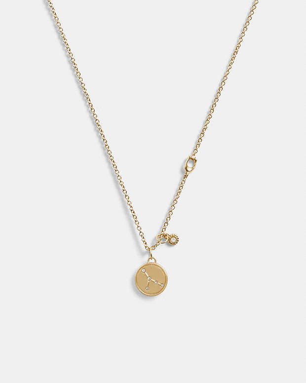 Cancer Coin Pendant Necklace Gold Gold