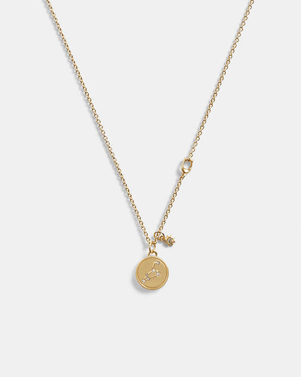 Leo Coin Pendant Necklace Gold Gold