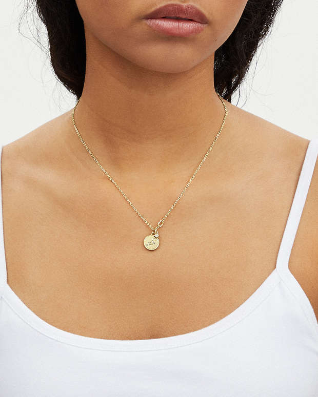 Leo Coin Pendant Necklace Gold Gold
