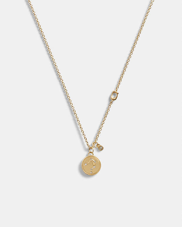 Libra Coin Pendant Necklace Gold Gold