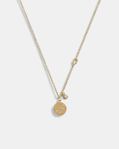 Scorpio Coin Pendant Necklace Gold Gold