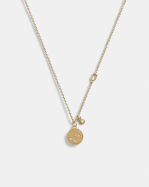 Scorpio Coin Pendant Necklace Gold Gold