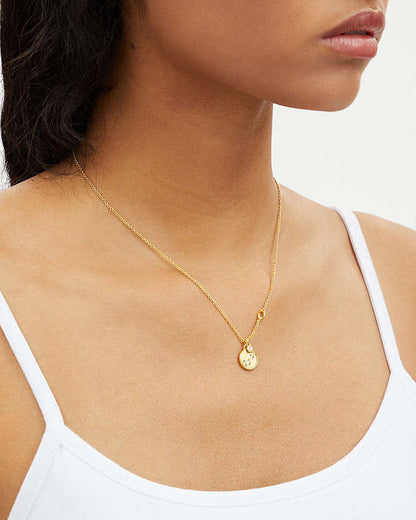 Scorpio Coin Pendant Necklace Gold Gold