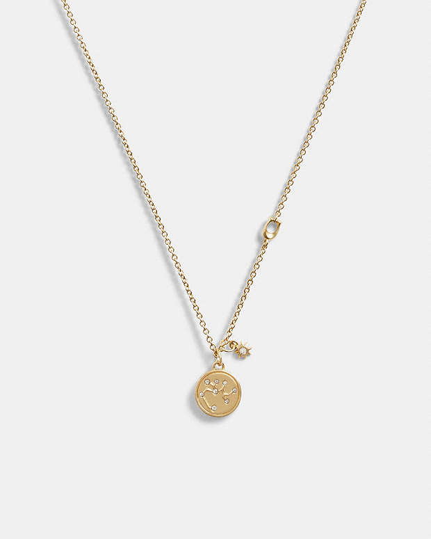 Sagittarius Coin Pendant Necklace Gold Gold