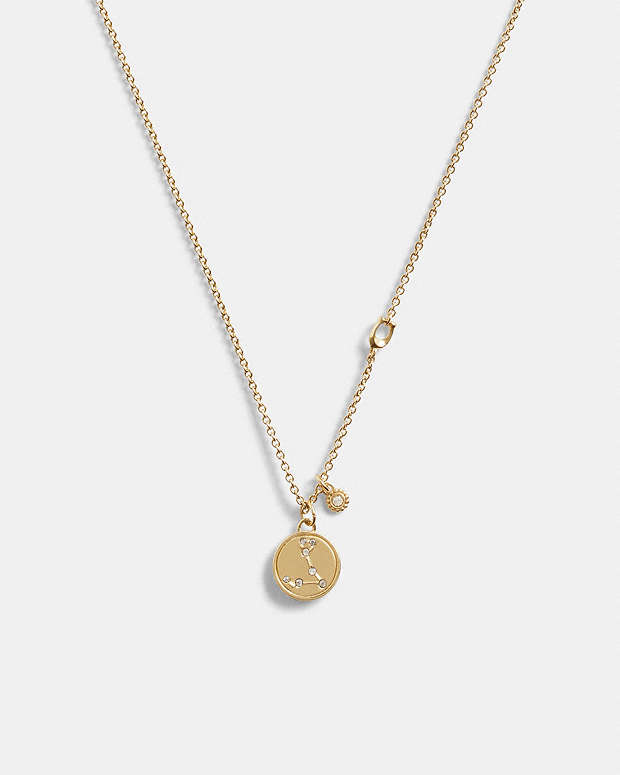 Pisces Coin Pendant Necklace Gold Gold