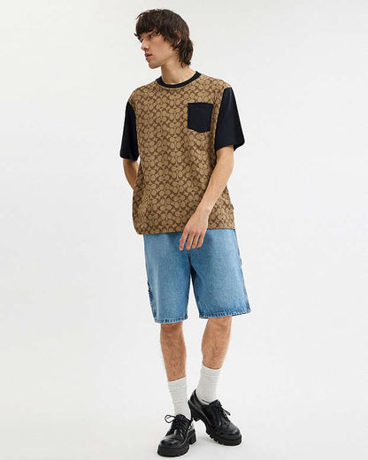 Signature T Shirt In Organic Cotton Khaki Signature Khaki Signature