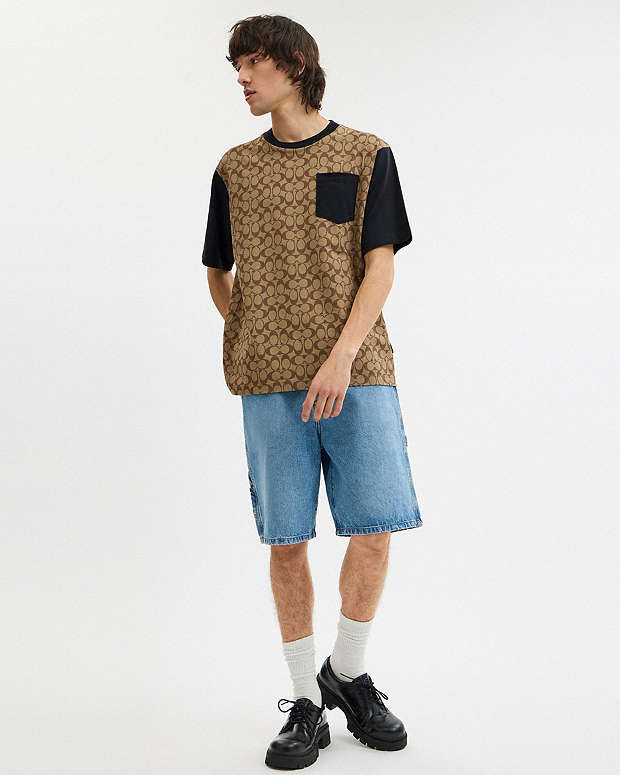 Signature T Shirt In Organic Cotton Khaki Signature Khaki Signature