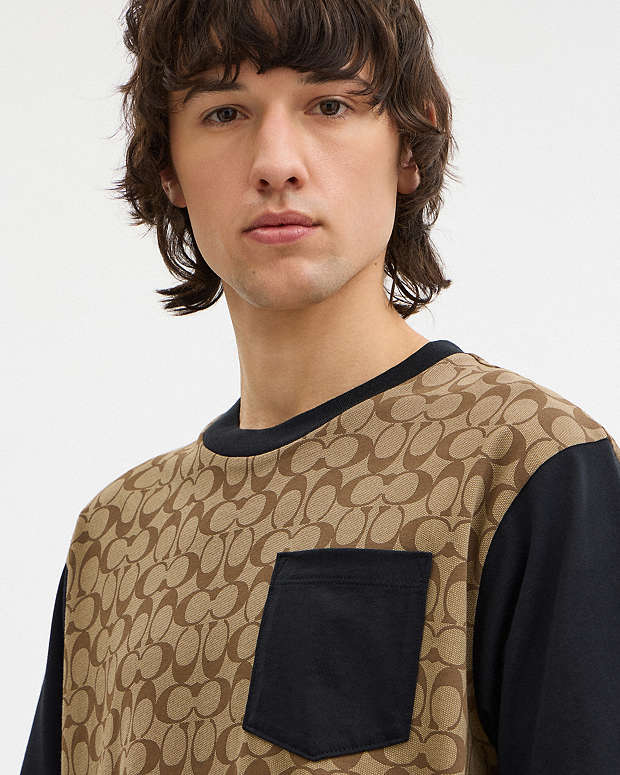 Signature T Shirt In Organic Cotton Khaki Signature Khaki Signature