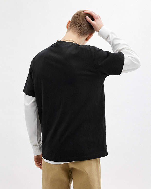 Signature Square T Shirt In Organic Cotton Black Black