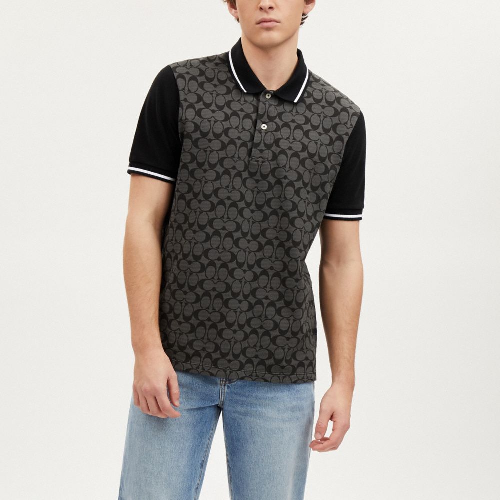Coach Signature Polo Charcoal Signature