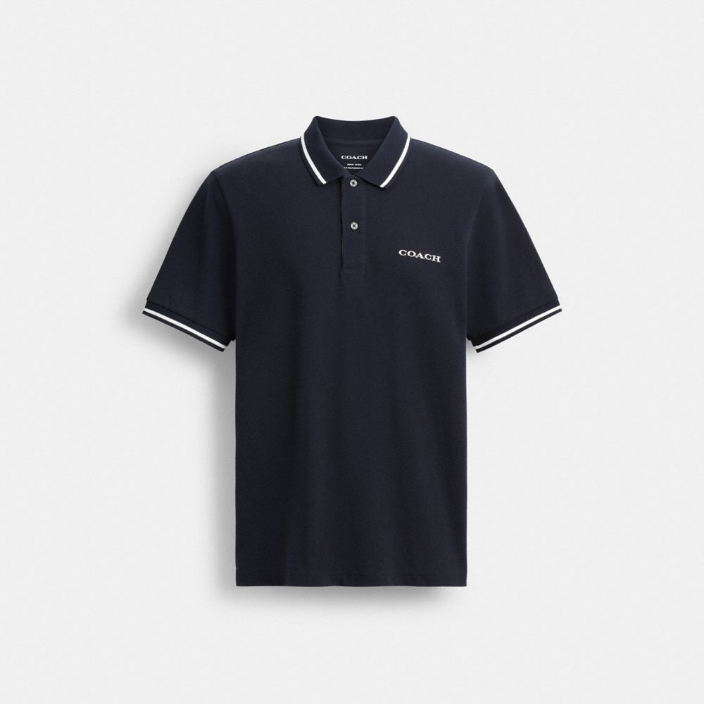 Coach Signature Trim Polo Navy