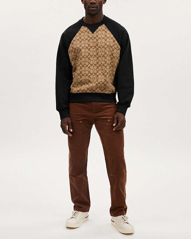 Signature Crewneck Sweatshirt Khaki Signature Khaki Signature