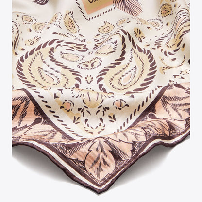 Tory Burch Cockatoo Bandana Silk Square Scarf Pink Cockatoo