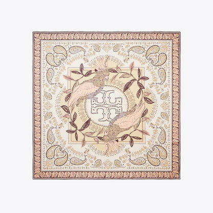Tory Burch Cockatoo Bandana Silk Square Scarf Pink Cockatoo