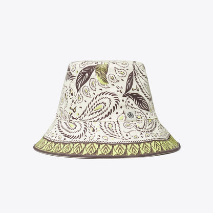 Tory Burch Cockatoo Printed Bucket Hat Mint Cockatoo
