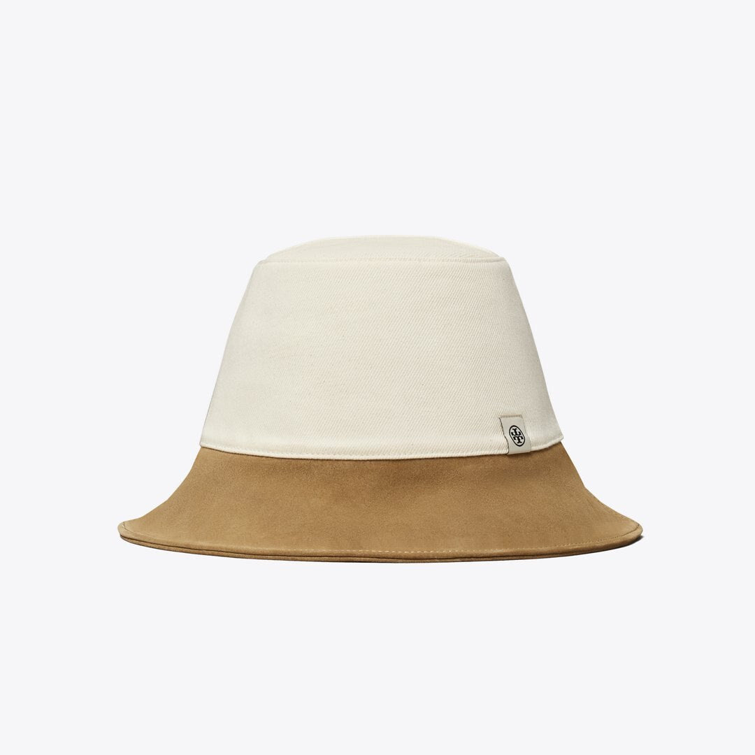 Tory Burch Colorblock Bucket Hat Beige