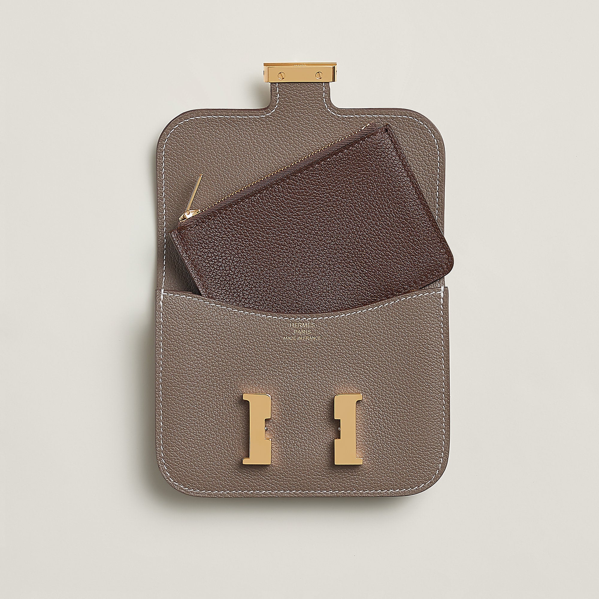  Hermes Constance Slim Bi Wallet Bleu Saphir