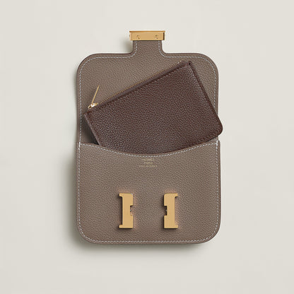  Hermes Constance Slim Bi Wallet Bleu Saphir