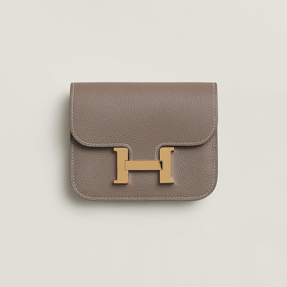  Hermes Constance Slim Bi Wallet Bleu Saphir