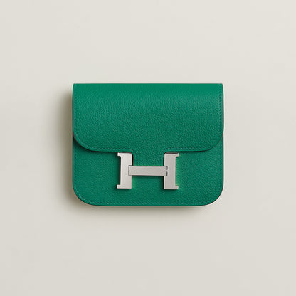  Hermes Constance Slim Bi Wallet Bleu Saphir