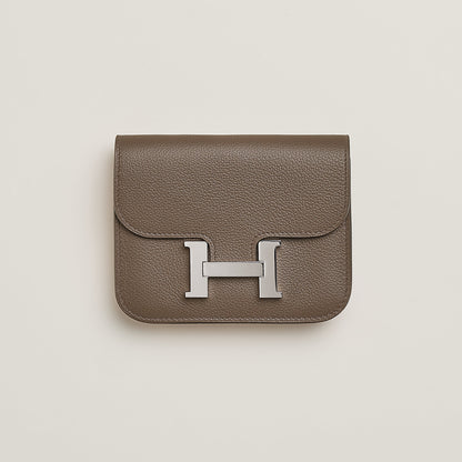  Hermes Constance Slim Bi Wallet Bleu Saphir