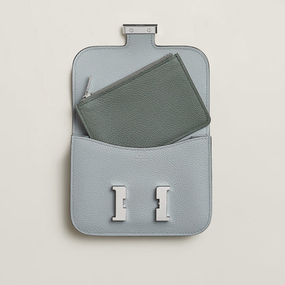  Hermes Constance Slim Bi Wallet Bleu Glacier