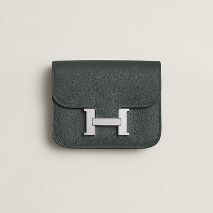  Hermes Constance Slim Bi Wallet Bleu Saphir