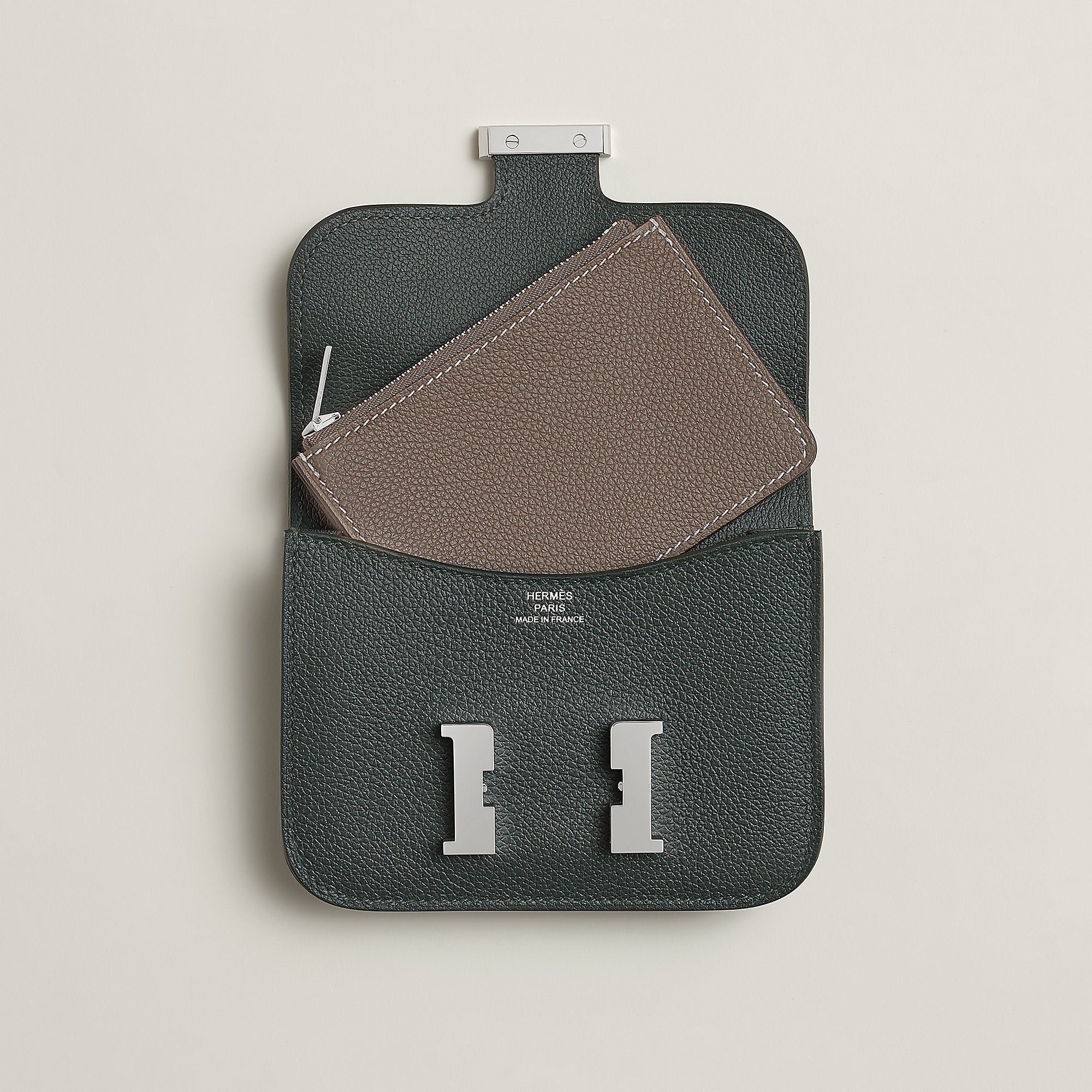  Hermes Constance Slim Bi Wallet Bleu Saphir