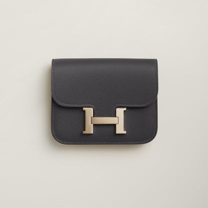  Hermes Constance Slim Bi Wallet Ardoise