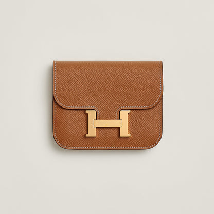  Hermes Constance Slim Wallet Gold