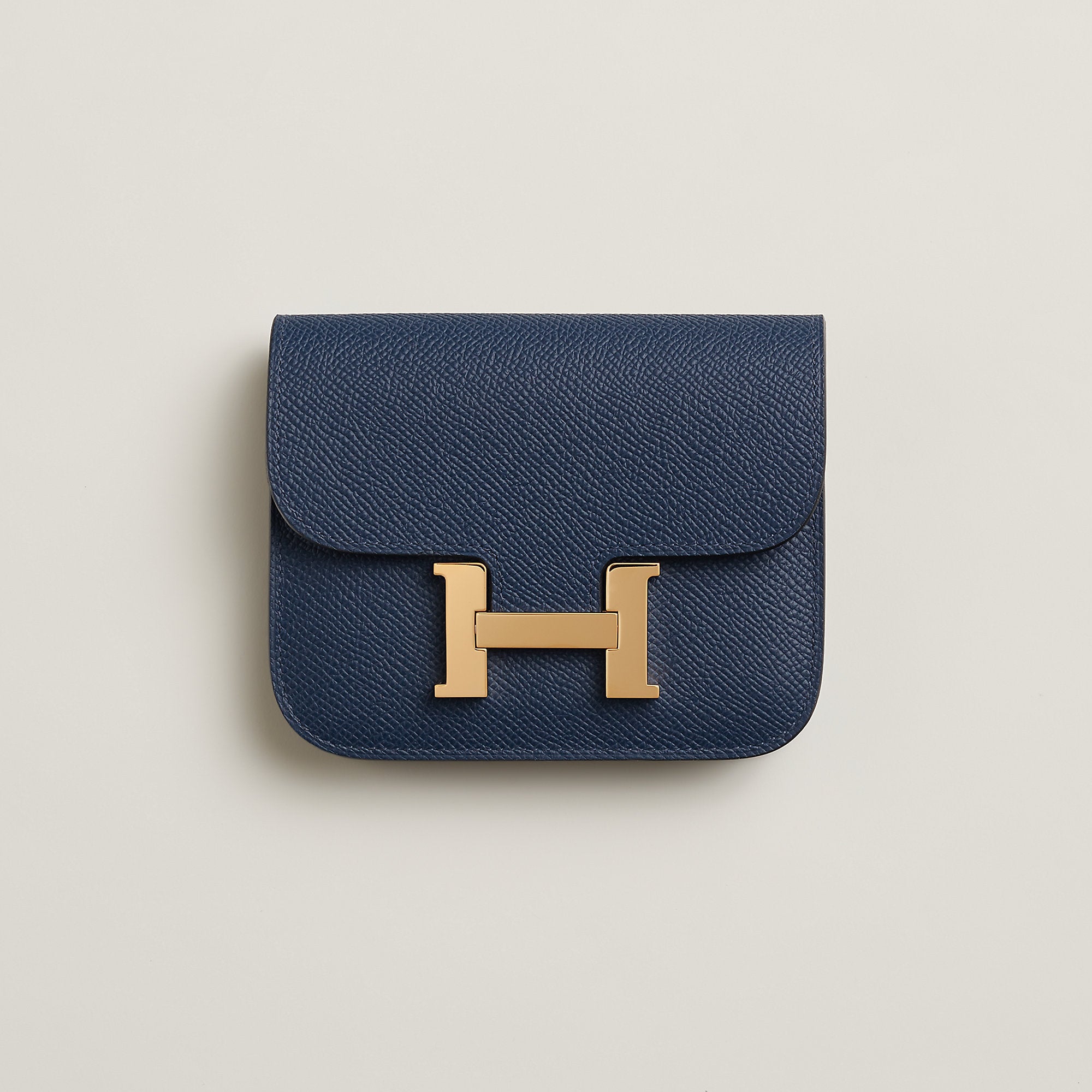 Hermes Constance Slim Wallet Navy