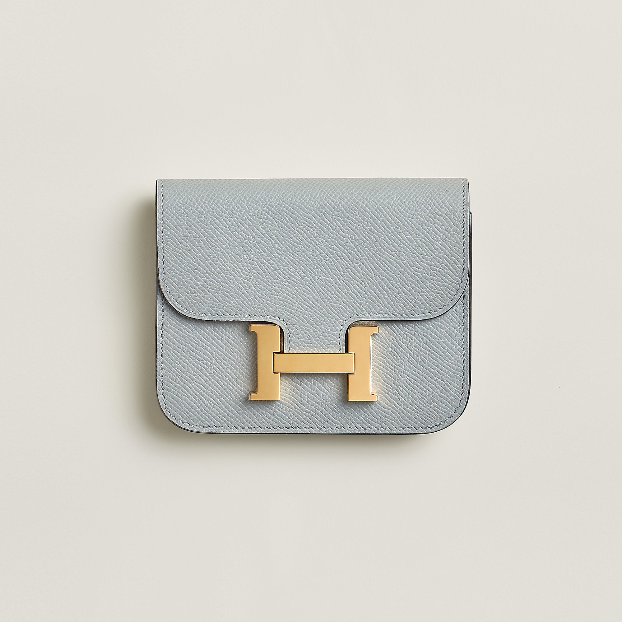  Hermes Constance Slim Wallet Bleu Glacier