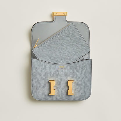  Hermes Constance Slim Wallet Bleu Glacier