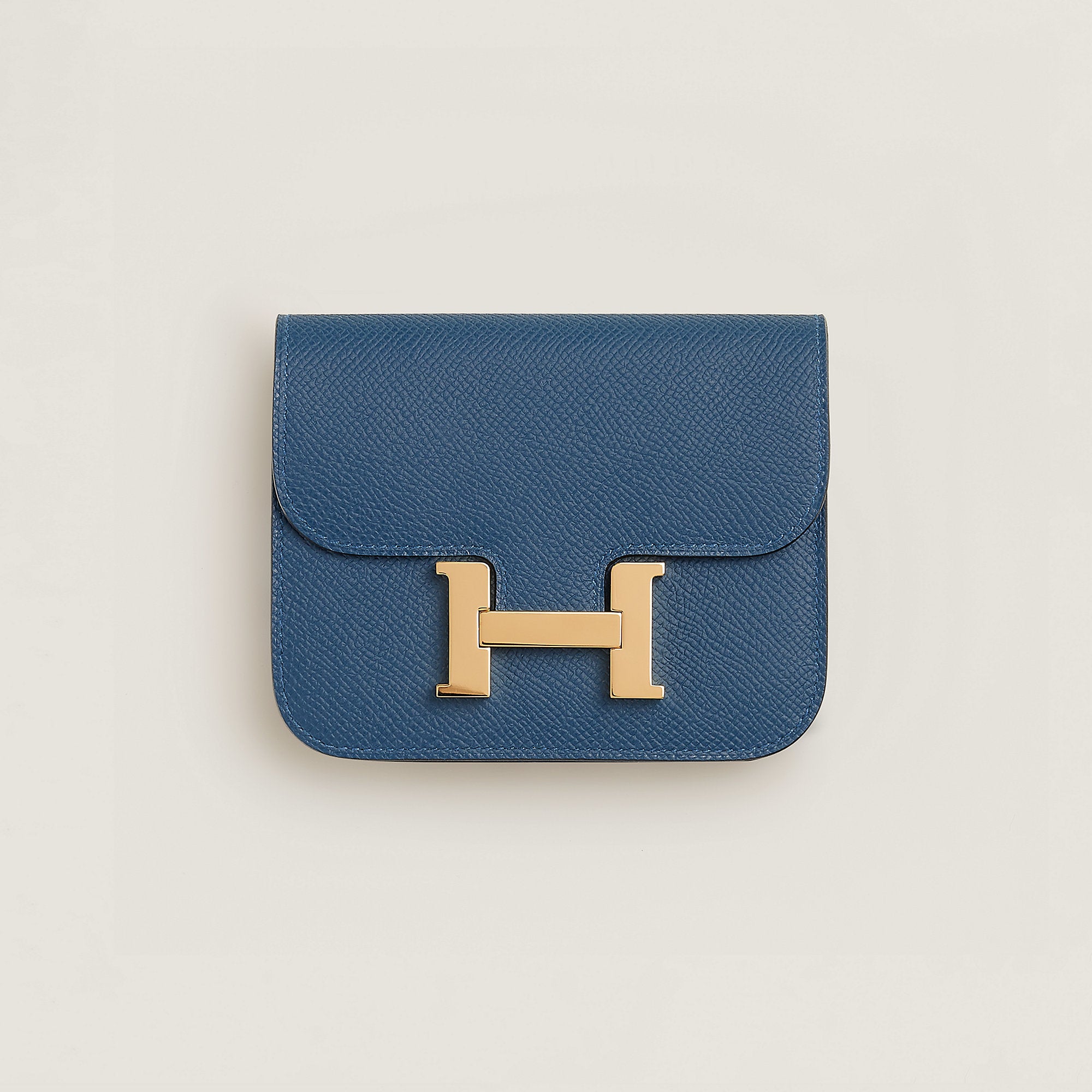  Hermes Constance Slim Wallet Bleu Tie